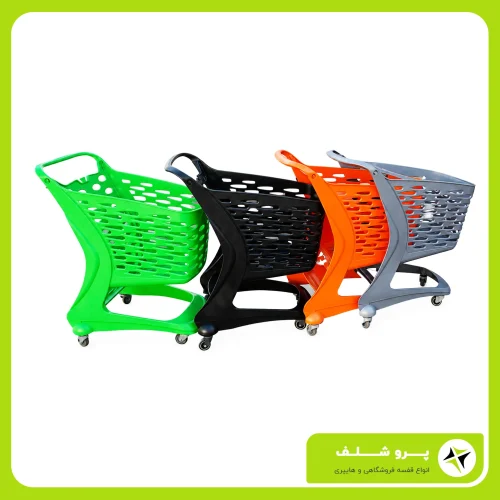 چرخ خرید پلی کربنات 90 و 160 لیتری مدل صدف